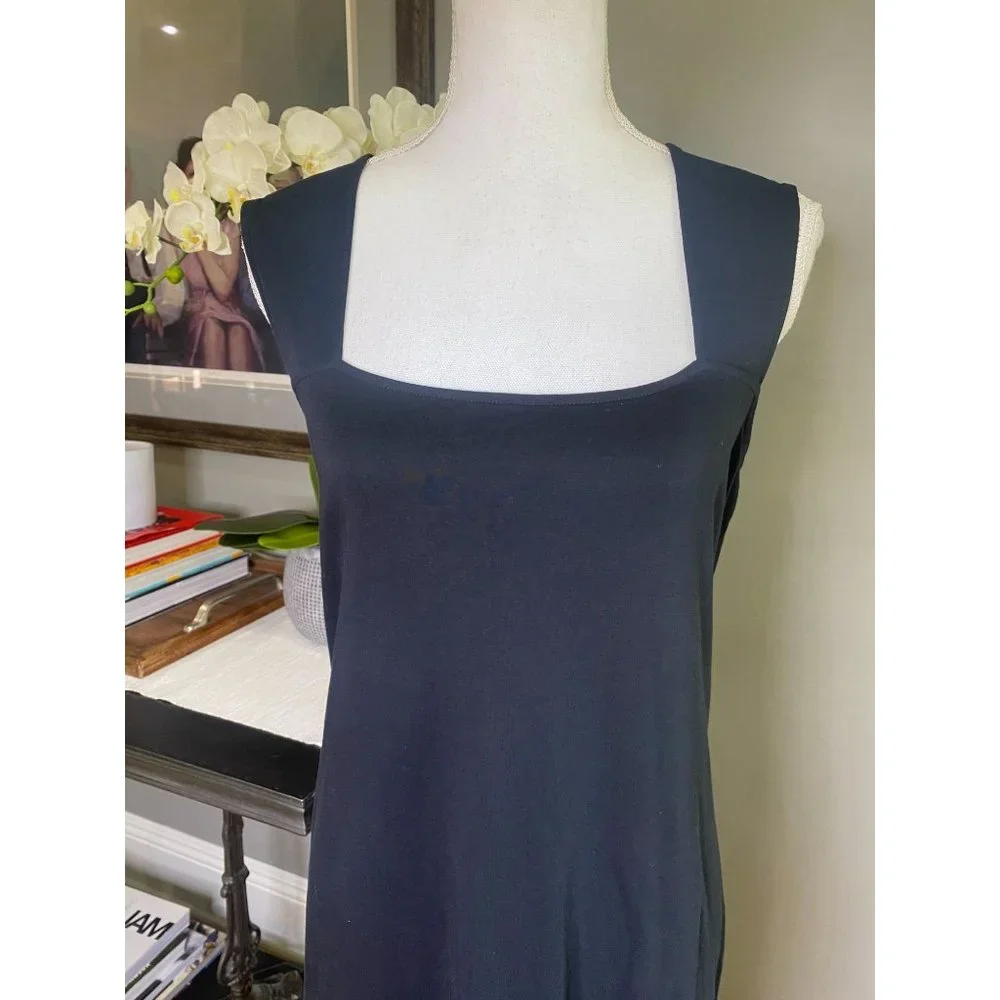 Vince Black Sleeveless Square Neck Wrap Mini Dress Women's Size Large L - Picture 6 of 11